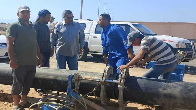خط مياه نويبع يتعرض لثلاثة كسور