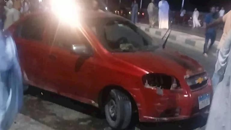 حريق مركبة يوقع إصابات في المنيا