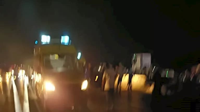 ضحايا حادث على طريق بنها الحر