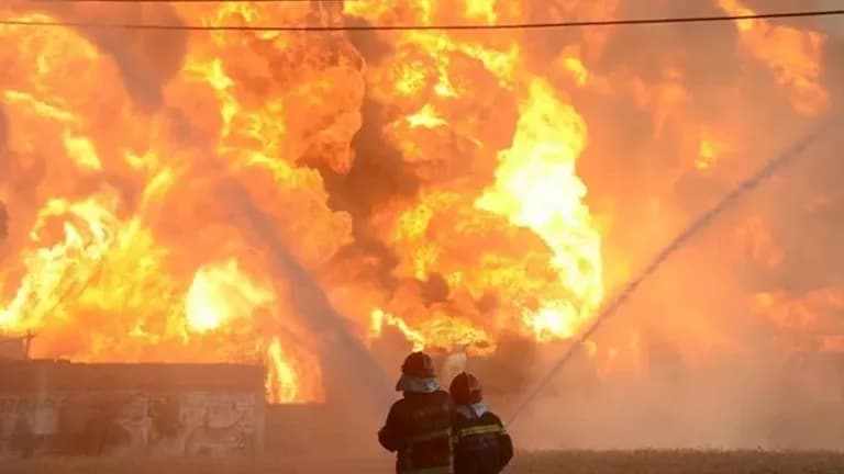 Russian refinery suffers fire after drone crash