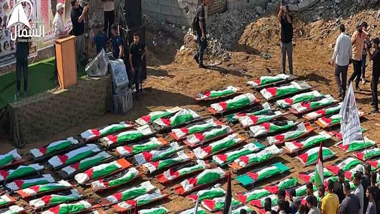 تشييع رفات 112 شهيدا من الحساينة وأبو شريعة