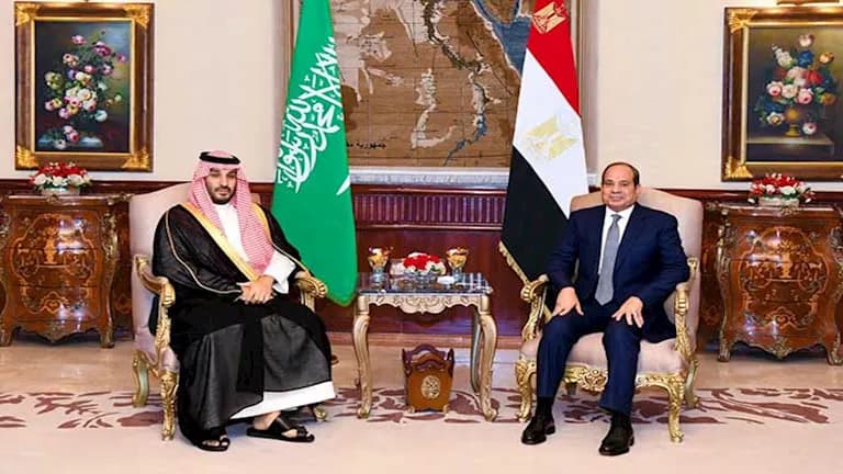 الرئاسة تعرض استقبال السيسي لولي العهد السعودي