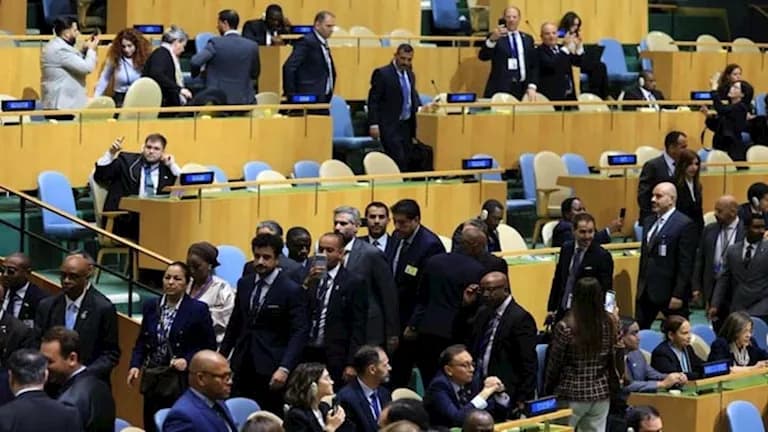 انسحاب الوفود خلال كلمة نتنياهو في الأمم المتحدة