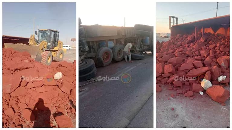 انقلاب ناقلة أوكسيد على الصحراوي بأسيوط