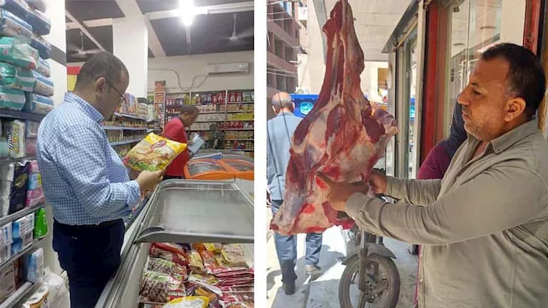 مضبوطات من اللحوم والأسماك الفاسدة في المنيا