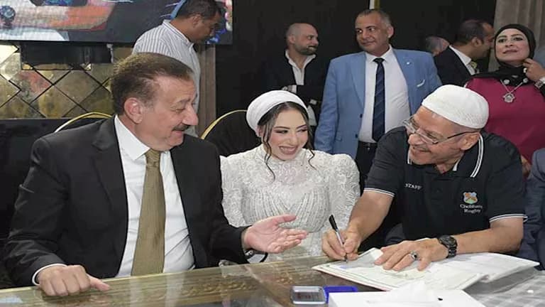 Port Said Governor acts as guardian at orphan bride's wedding