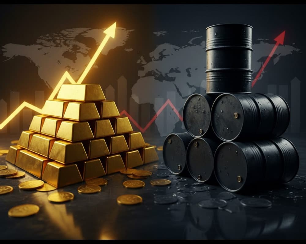 Oil Falls as Gold Gains 0.4%