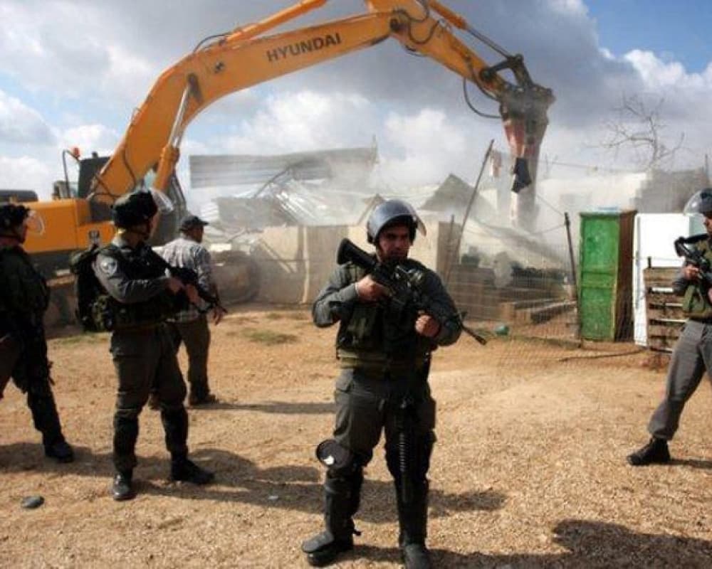 Occupation demolishes farm structures in Kafr Sour