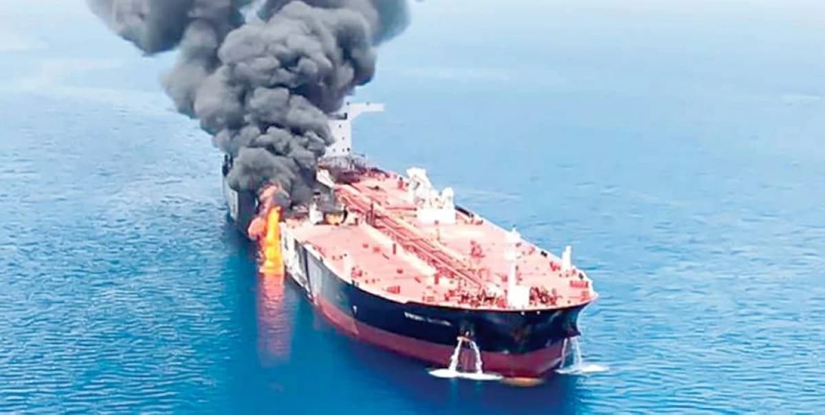 Fire on ship near Oman coast