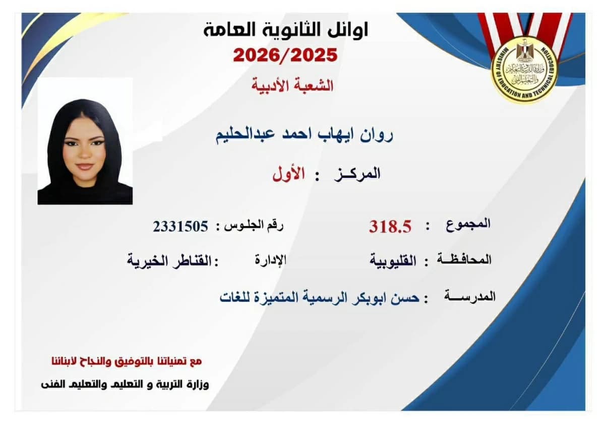 روان من القليوبية تتوج أدبي على الجمهورية