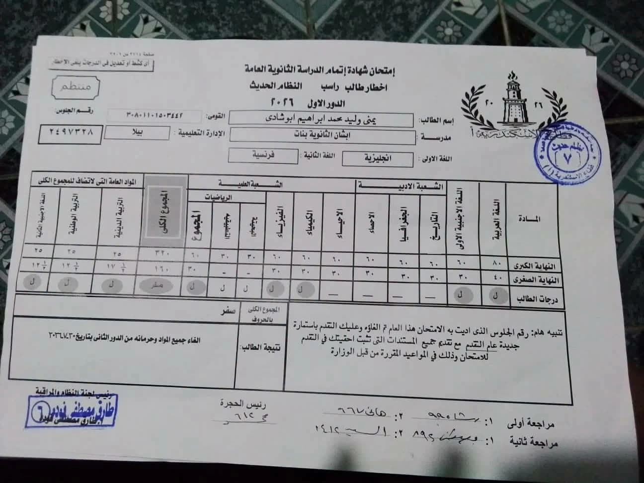 Education source explains Bella's Kafr El Sheikh exam results