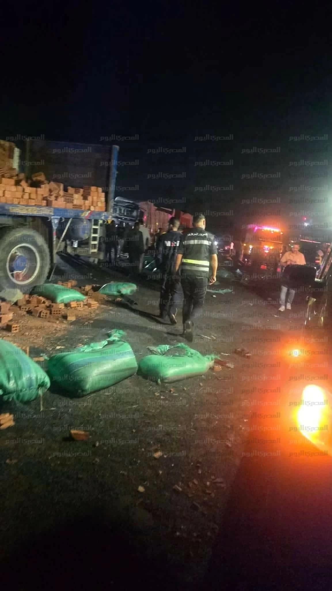 Four-Truck Collision on Main Road