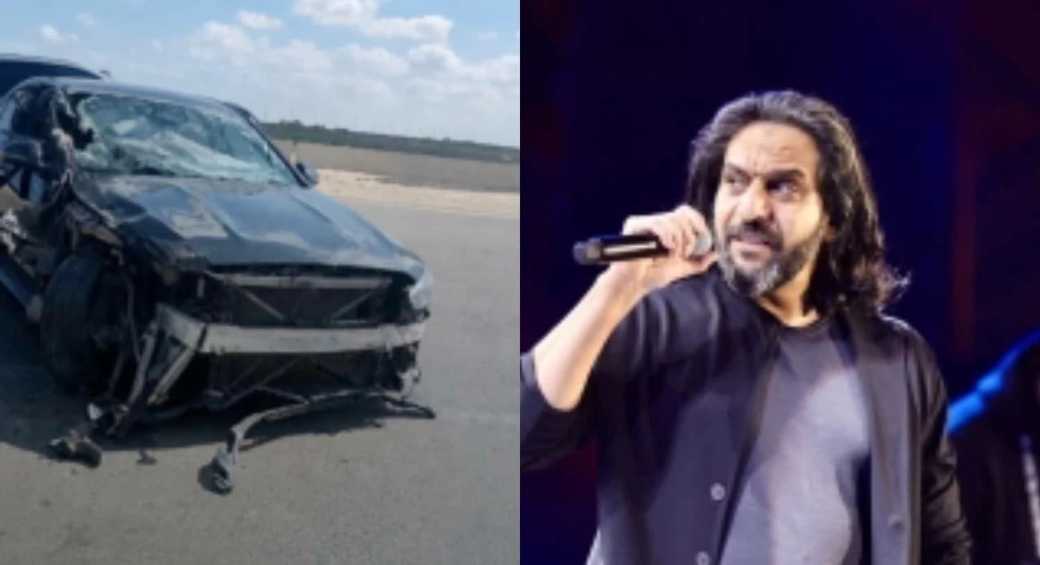 بهاء سلطان يعلق على حادث سيارته في العلمين