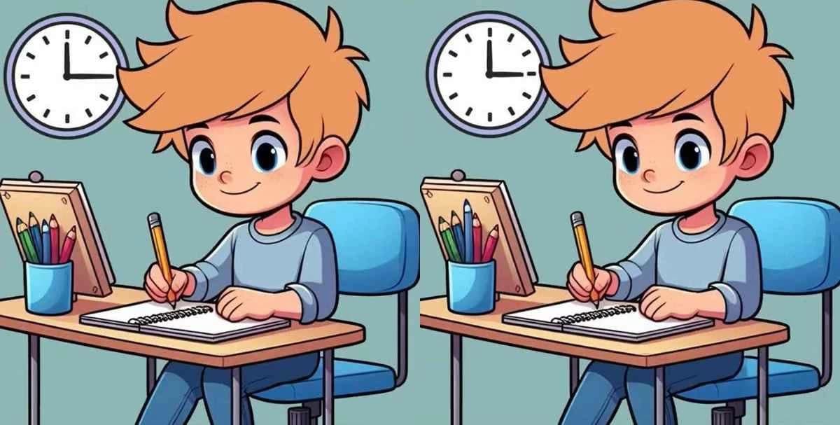 اختبار بصري: ابحث عن 3 فروقات في صورة ولد يذاكر