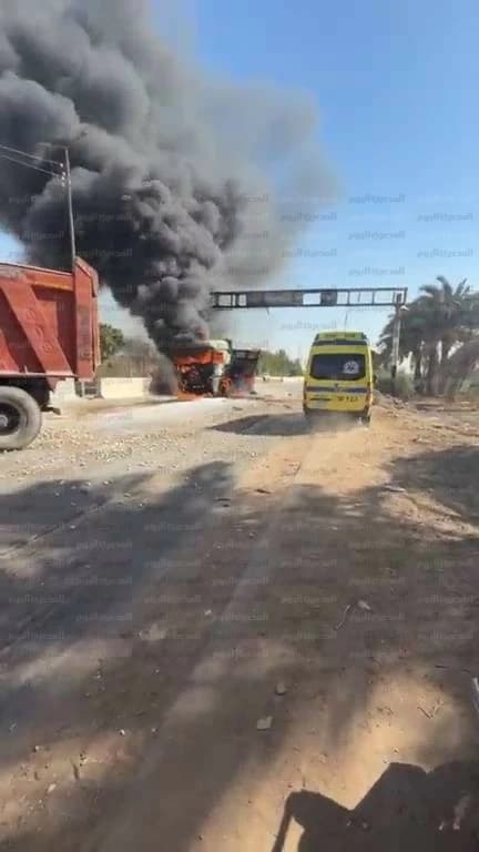 Fire Engulfs Tractor-Trailer After Crash Near El Hayat Center