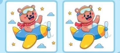 Challenge for the highly intelligent: Find five differences in the flying bear puzzle