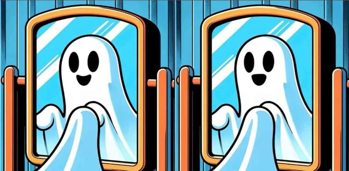 Ghost image in mirror find 3 differences