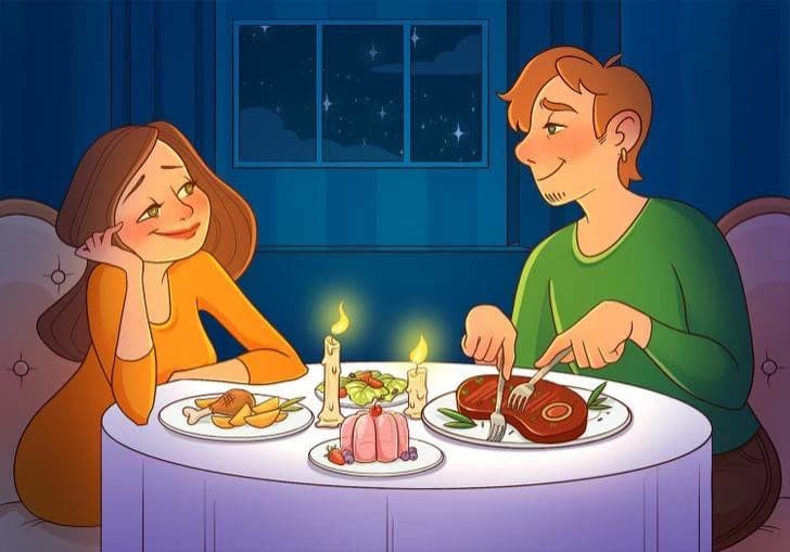 Spot the error in candlelight dinner photo