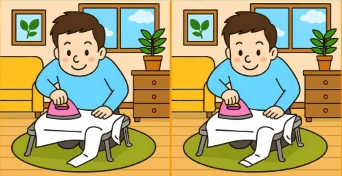 Find the 3 differences in the ironing puzzle