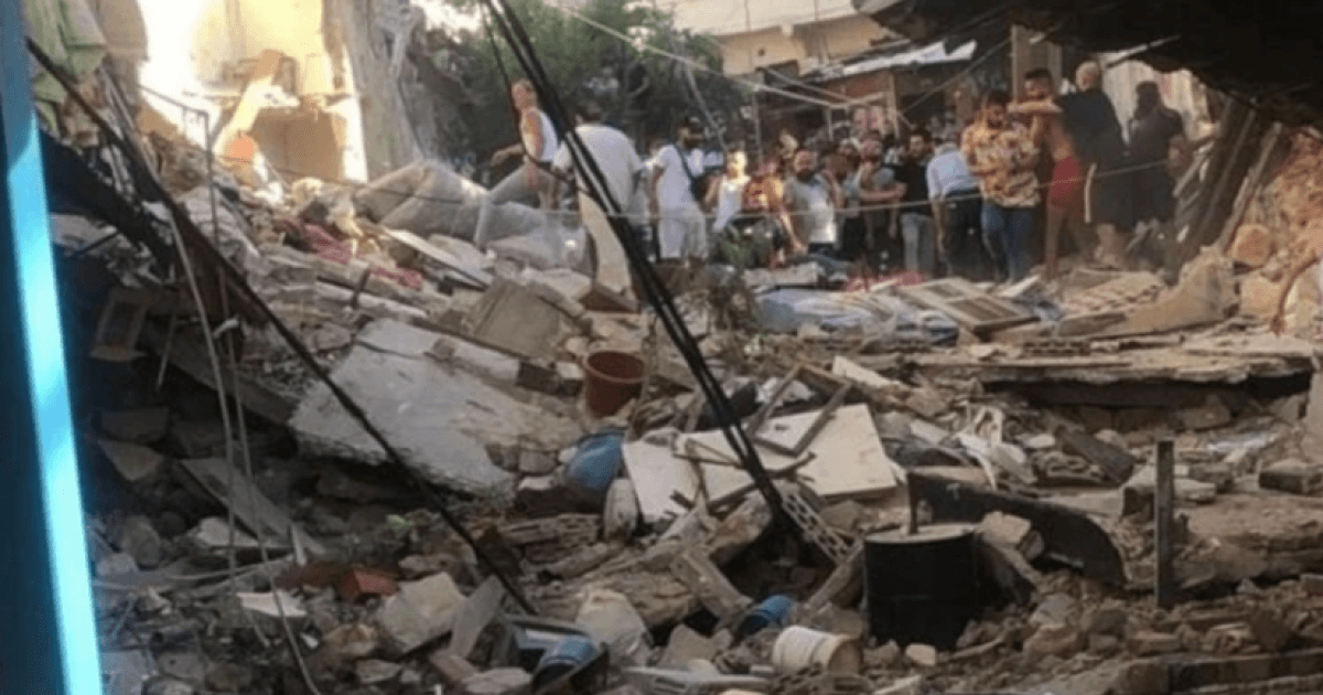 Walls of Gaza school collapse