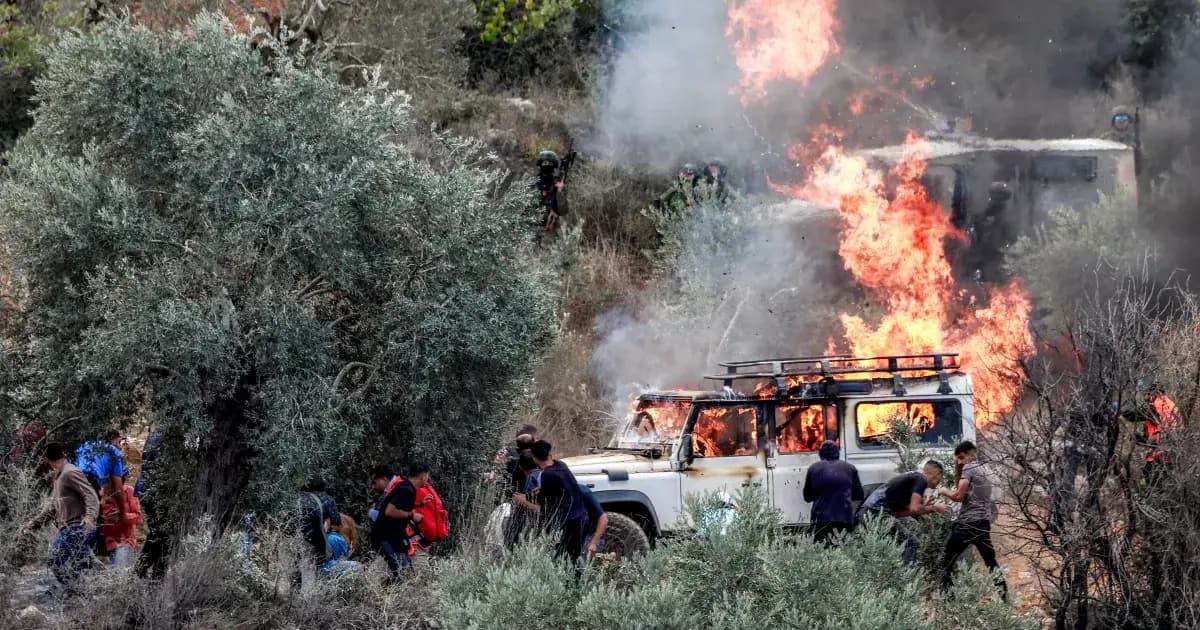 Nablus settlers set fires to farmland