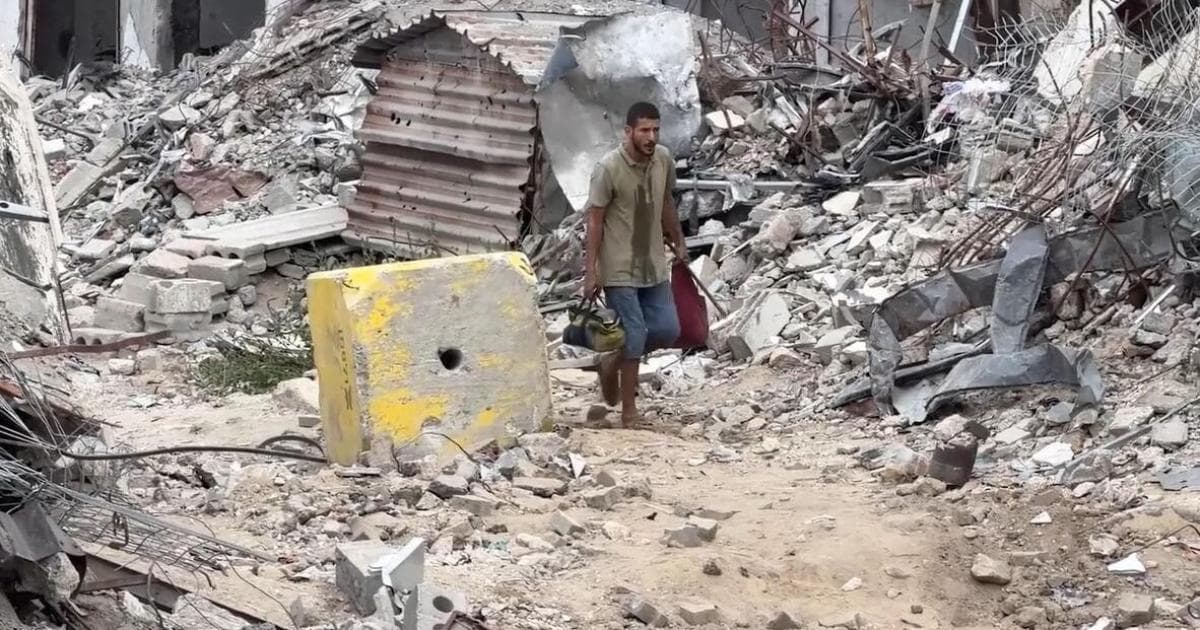 نازحون قرب الخط الأصفر يهاجمون أصوات الانفجارات