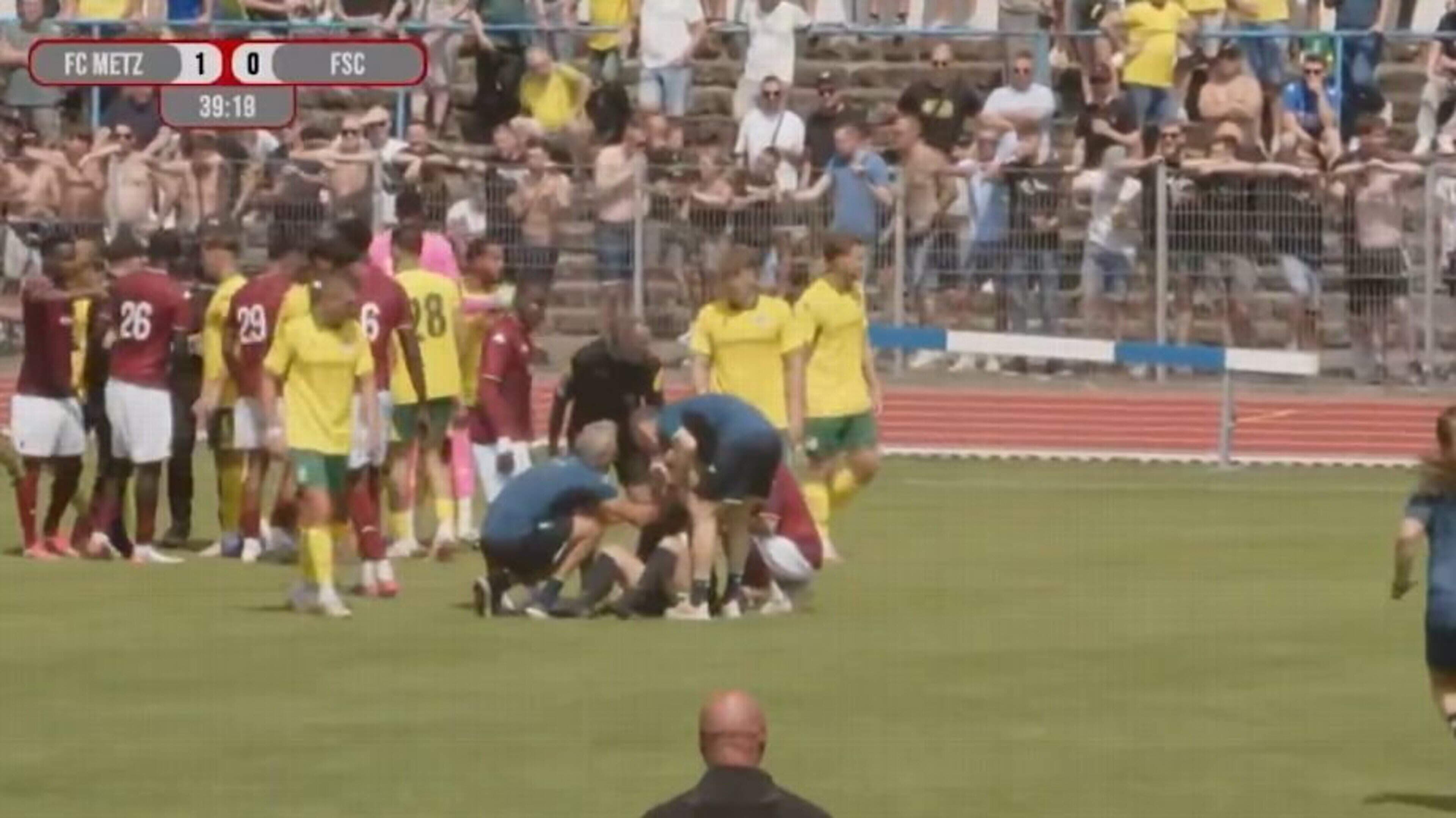 Female referee injured during pre-season match in France