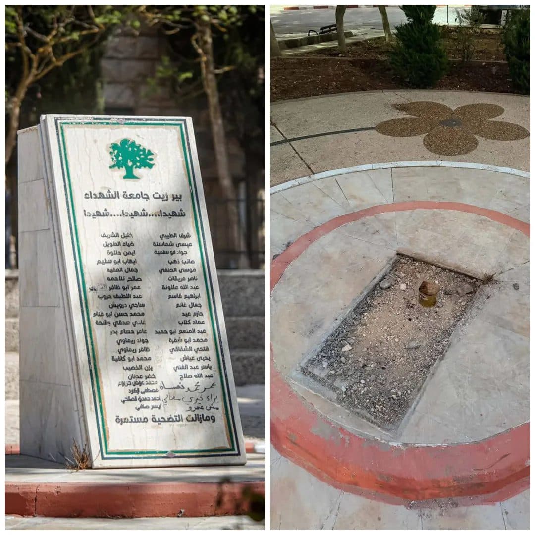 Occupation destroys Martyrs' Monument at Birzeit