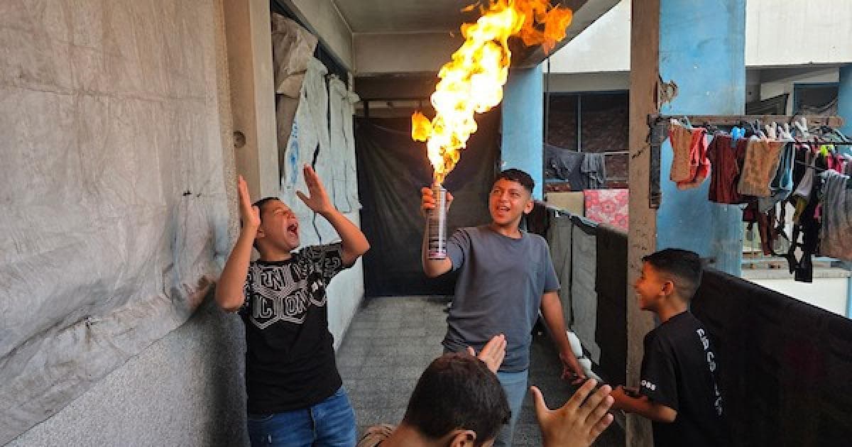 Palestinian students celebrate exam results in Gaza