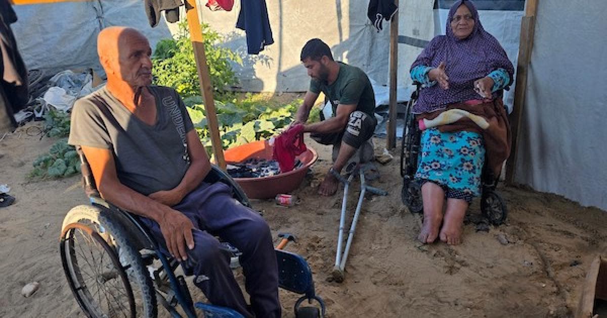 Palestinian Supports Family in Gaza Tent