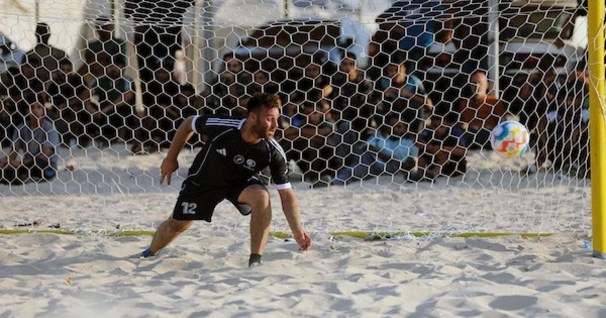 Palestinian beach soccer match in Gaza
