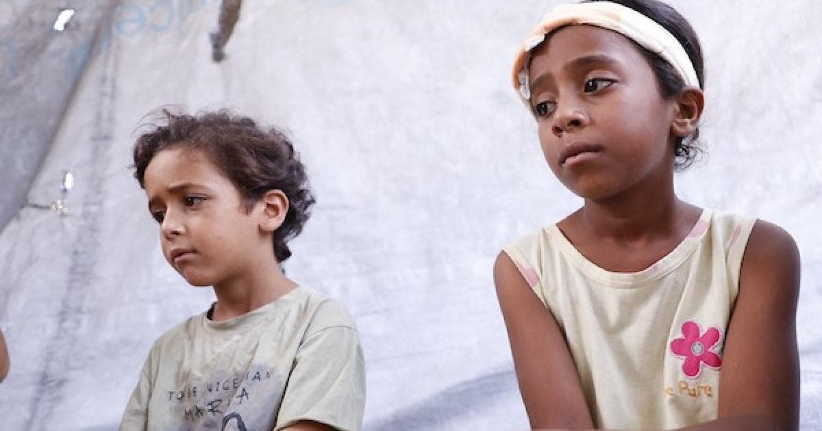 Gaza children lose family in tent collapse