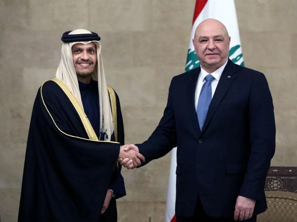 عون ورئيس الوزراء القطري يتبادلان التحية بشأن دعم لبنان