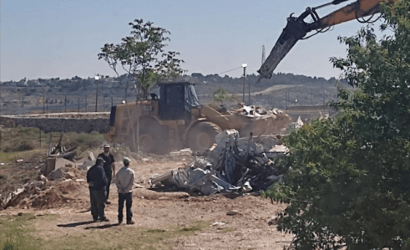 Occupation authorities demolish a car wash in Arraba