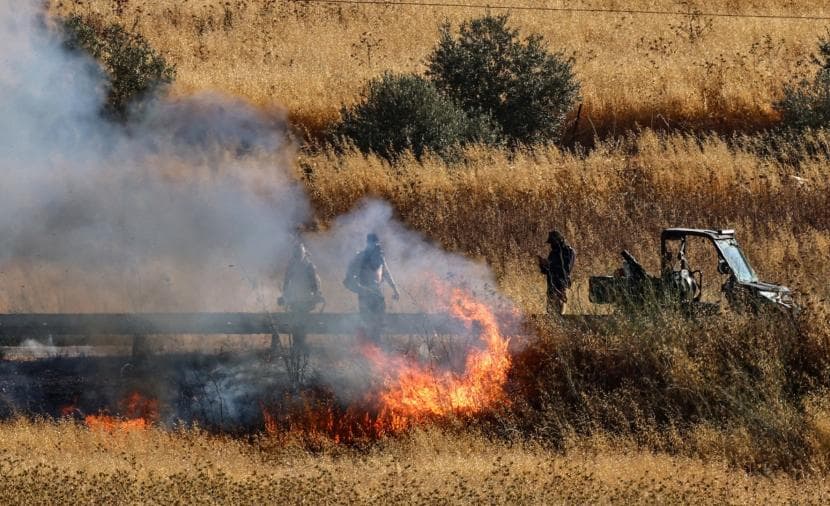 Settlers burn land in Jallo south of Nablus