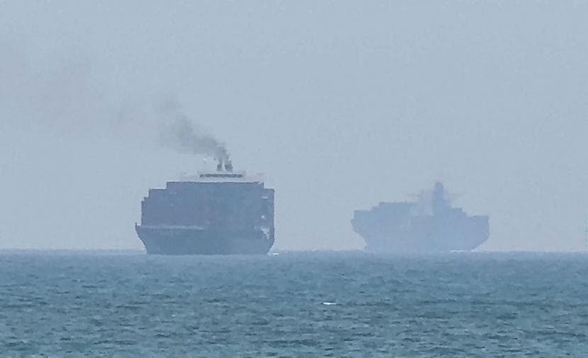 Oil tanker explosion south of Strait