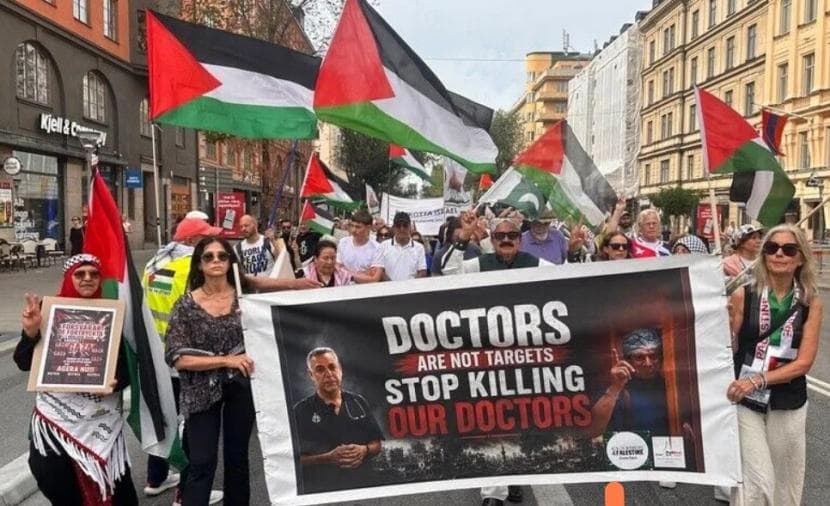 Stockholm protests against Gaza and Lebanon attacks