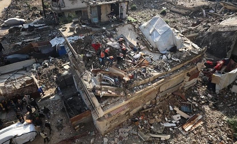 House partially collapses in Khan Yunis