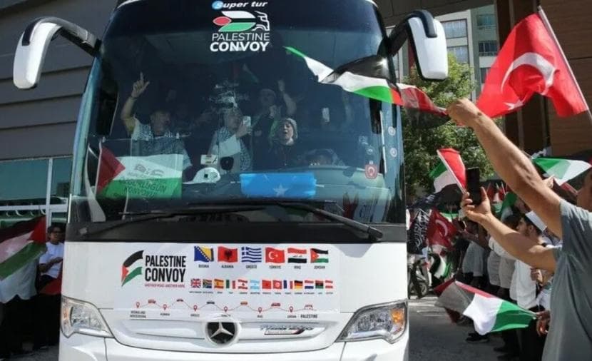 قافلة فلسطين تصل إلى ديار بكر