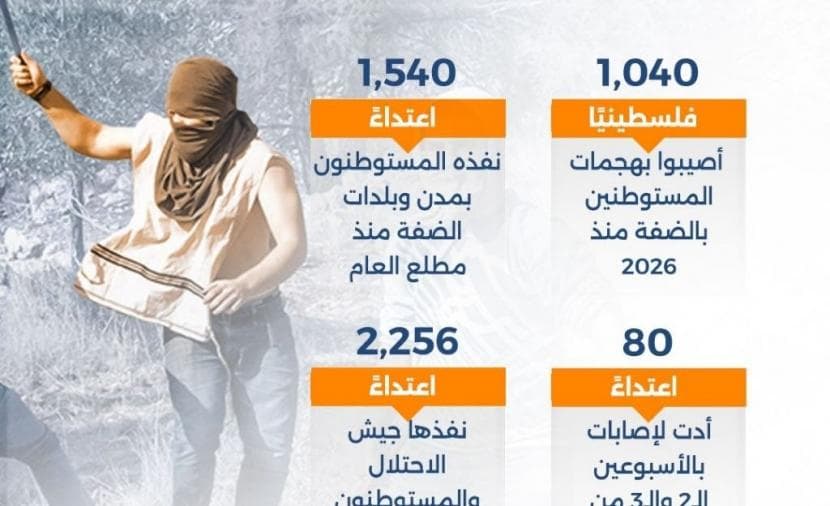 Number of West Bank settler attack injuries in 2026