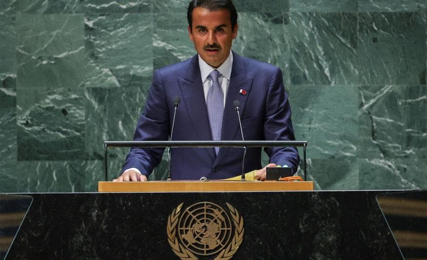 Qatar Emir at UN on Palestine inaction