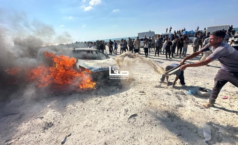 إصابات بقصف على شارع الرشيد في غزة