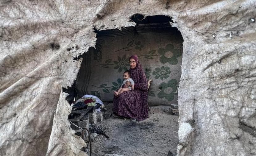انتظار شوادر ذائبة في خريف غزة