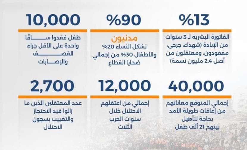 Gaza's population has 13% affected