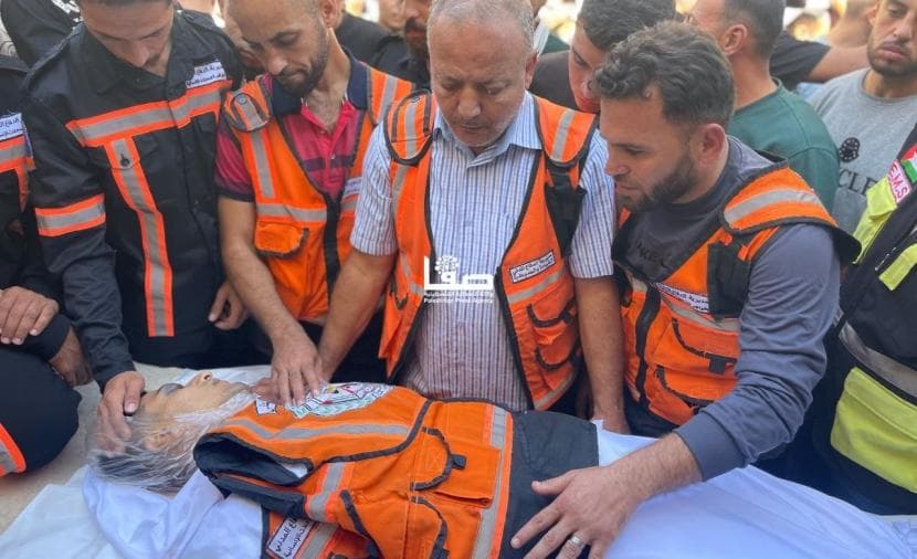 Funeral for Civil Defense Martyr Muhammad Tamous in North Gaza
