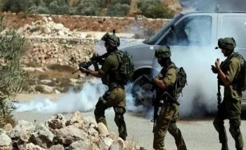 Occupation forces use tear gas on olive pickers near Ramallah