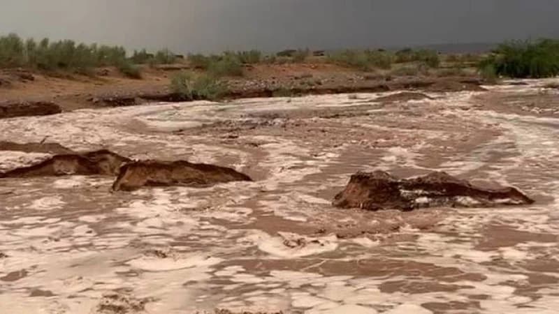 Flood rescue in Ruwaished for two persons
