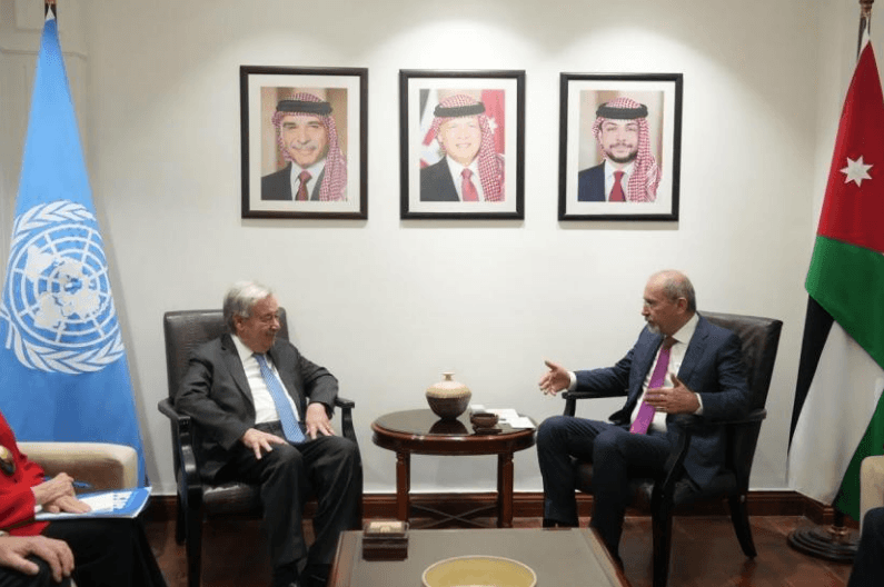 Al-Safadi and Guterres on escalation and talks