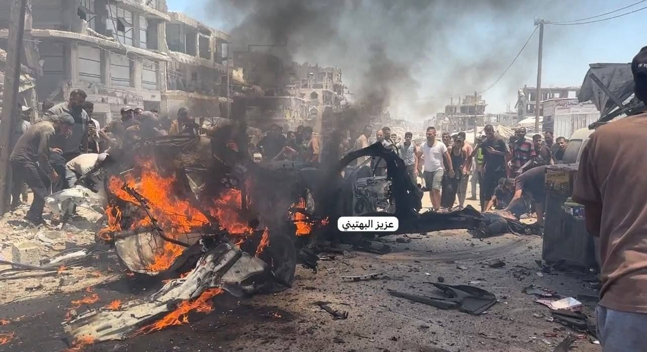قصف إسرائيلي يستهدف مركبة في غزة