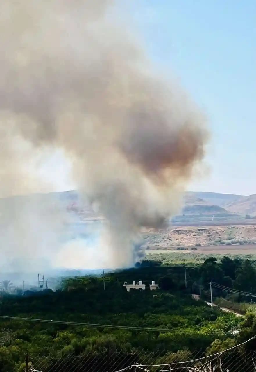 Major Fire in Waqas Area Jordan Valley